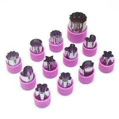 12pcs Stainless Steel Vegetable Cutter Set for Cookies Fruits Cakes Salads