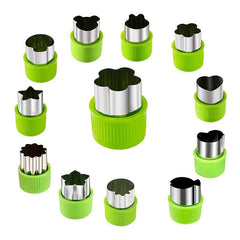 12pcs Stainless Steel Vegetable Cutter Set for Cookies Fruits Cakes Salads