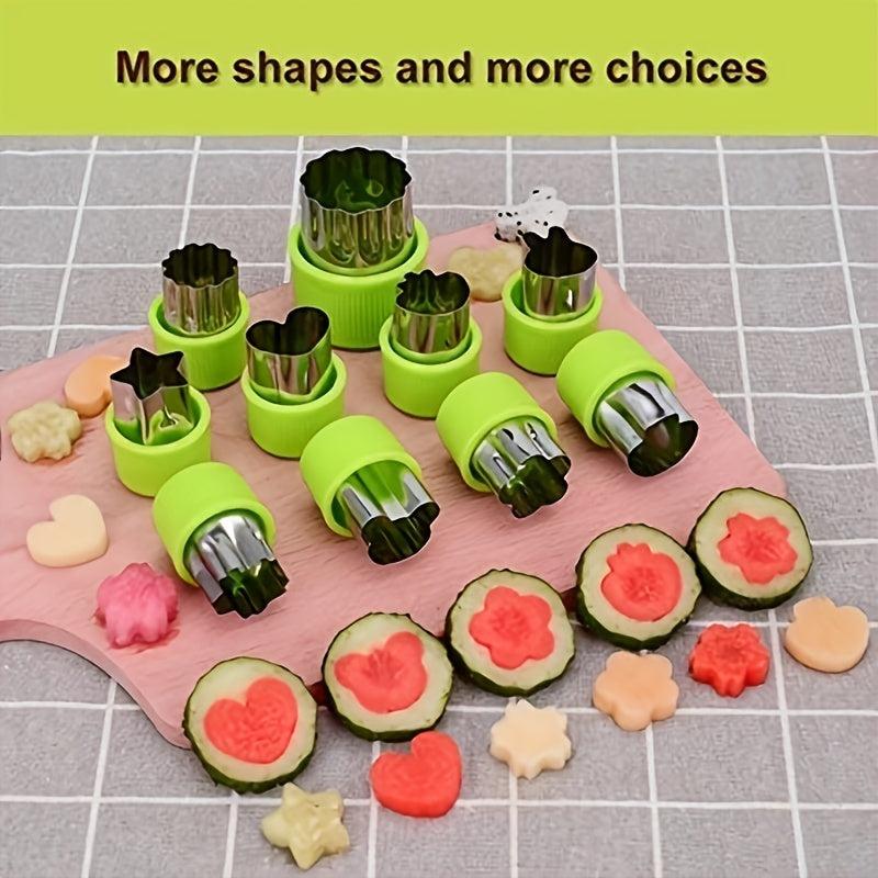 12pcs Stainless Steel Vegetable Cutter Set for Cookies Fruits Cakes Salads