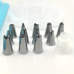 14pcs Cake Piping Nozzle Set with Bag & Storage Box