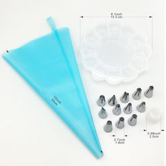 14pcs Cake Piping Nozzle Set with Bag & Storage Box