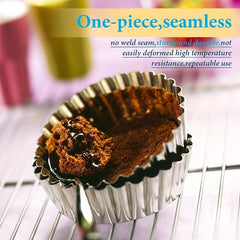 20pcs Stainless Steel Egg Tart Molds Non Stick Cake Baking Pans Kitchen Gadgets