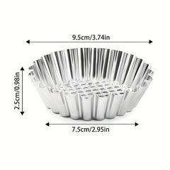 20pcs Stainless Steel Egg Tart Molds Non Stick Cake Baking Pans Kitchen Gadgets