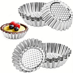 20pcs Stainless Steel Egg Tart Molds Non Stick Cake Baking Pans Kitchen Gadgets