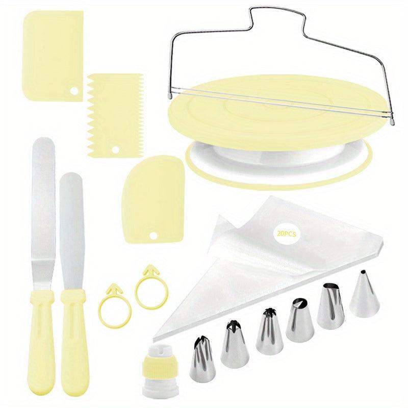 36pcs Baking Tools Set with Pipping Tips, Icing Spatulas, Cake Smoother