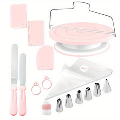 36pcs Baking Tools Set with Pipping Tips, Icing Spatulas, Cake Smoother