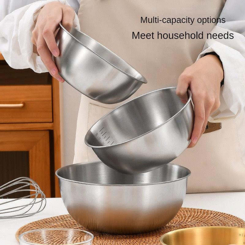 3pcs Stainless Steel Mixing Bowls Baking Kitchen Gadgets