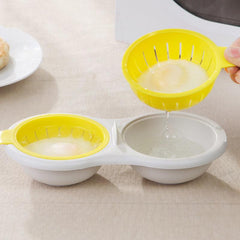 Microwave Egg Poacher 2 Eggs Silicone Egg Boiler Set Creative Draining Egg Cup