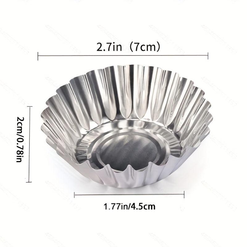 10pcs Egg Tart Mold Good Thermal Conductivity Light Durable Easy Demould