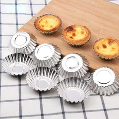 10pcs Egg Tart Mold Good Thermal Conductivity Light Durable Easy Demould
