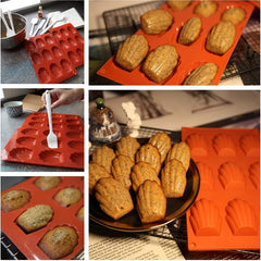 2pcs Silicone Madeleine Pan Nonstick Baking Supplies