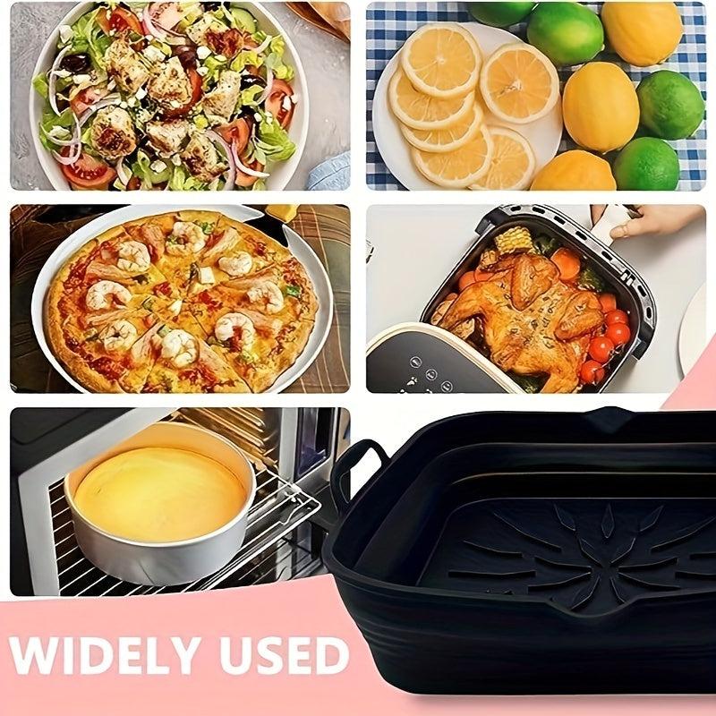 Collapsible Silicone Air Fryer Liner 23 Square Reusable Baking Tray