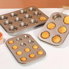 Nonstick Mini Cupcake Pan Set 4 6 9 12 24 Cavity Small Cake Mold Baking