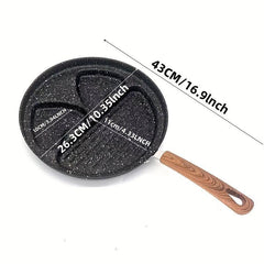 Nonstick Sectional Frying Pan Metal Skillet For Gas Stovetop & Induction Cooker