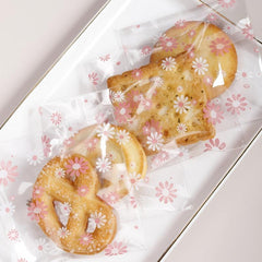 100 Pcs Resealable Snowflake Cellophane Bags for Bakery Candies
