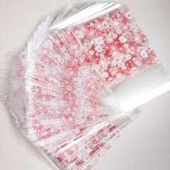 100 Pcs Resealable Snowflake Cellophane Bags for Bakery Candies