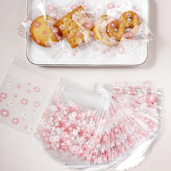 100 Pcs Resealable Snowflake Cellophane Bags for Bakery Candies