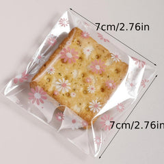 100 Pcs Resealable Snowflake Cellophane Bags for Bakery Candies