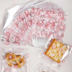 100 Pcs Resealable Snowflake Cellophane Bags for Bakery Candies