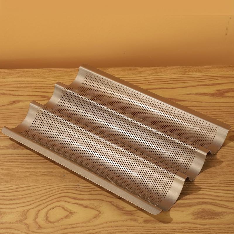 Golden Baguette Pan Non Stick French Bread Pan 2-3 Loaves Baking Loaf Mold
