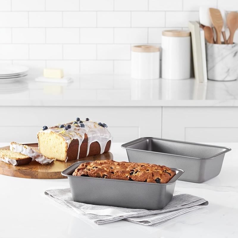 Non Stick Bread Pan Set with Easy Grip Handles - Carbon Steel Loaf Pans