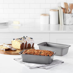 Non Stick Bread Pan Set with Easy Grip Handles - Carbon Steel Loaf Pans