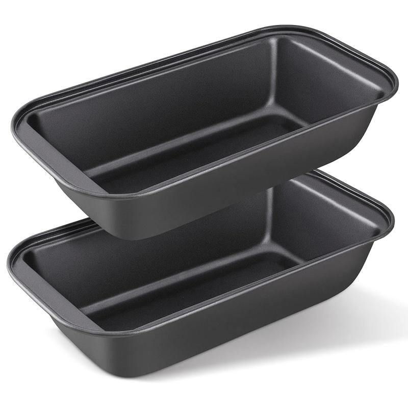 Non Stick Bread Pan Set with Easy Grip Handles - Carbon Steel Loaf Pans