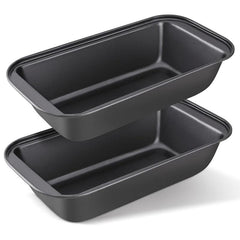 Non Stick Bread Pan Set with Easy Grip Handles - Carbon Steel Loaf Pans