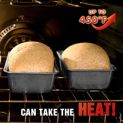 Non Stick Bread Pan Set with Easy Grip Handles - Carbon Steel Loaf Pans