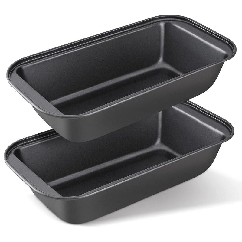 Non Stick Bread Pan Set with Easy Grip Handles - Carbon Steel Loaf Pans