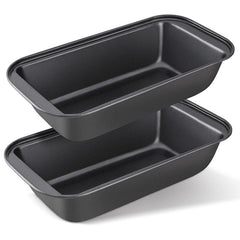 Non Stick Bread Pan Set with Easy Grip Handles - Carbon Steel Loaf Pans