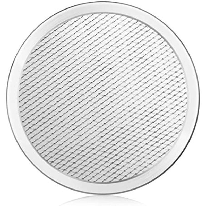 1pc Pizza Screen Aluminum Pan Non stick Net Round Pizza Mesh Baking Tray