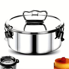 Stainless Steel Flan Mold 19.05cm 60oz Quesillera + Lid Fits Pressure Cooker
