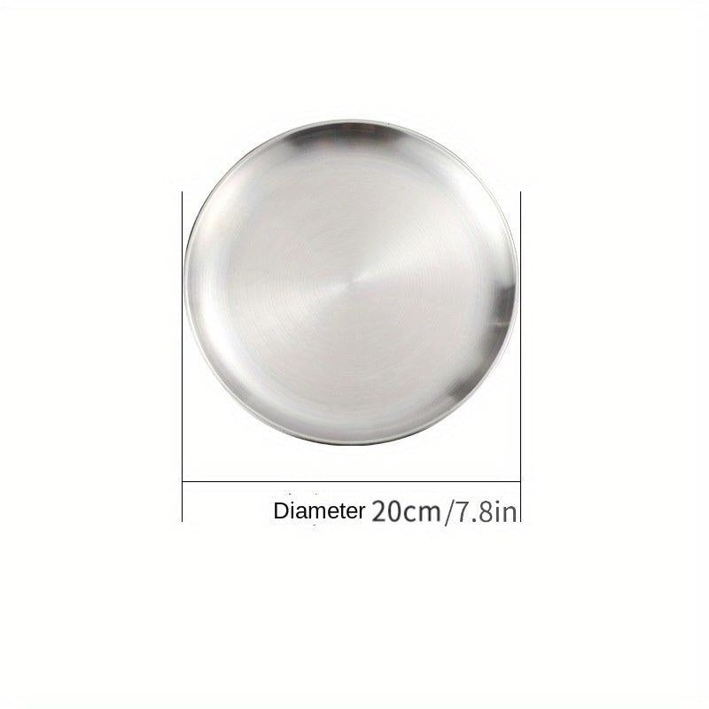 Stainless Steel Dinner Plate Serving Barbecue Dish Kitchen Supplies