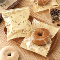 100pcs Self Adhesive Bakery Bags Clear Cellophane Goodie Bags Treat Bags