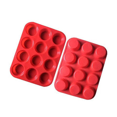 12 Round Silicone Cake Baking Mold Muffin Chocolate Pudding Egg Tart Pan