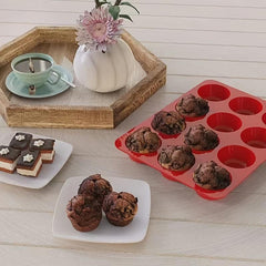 12 Round Silicone Cake Baking Mold Muffin Chocolate Pudding Egg Tart Pan