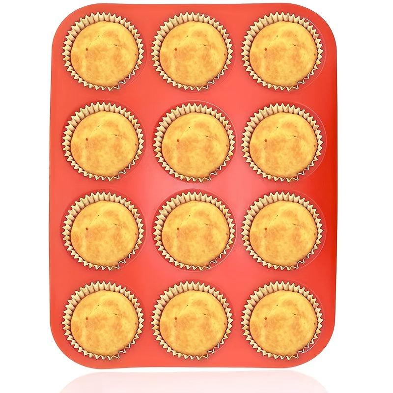 12 Round Silicone Cake Baking Mold Muffin Chocolate Pudding Egg Tart Pan