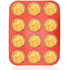 12 Round Silicone Cake Baking Mold Muffin Chocolate Pudding Egg Tart Pan