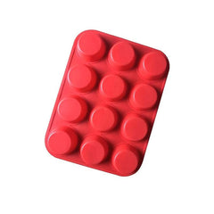 12 Round Silicone Cake Baking Mold Muffin Chocolate Pudding Egg Tart Pan