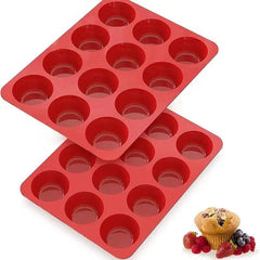 12 Round Silicone Cake Baking Mold Muffin Chocolate Pudding Egg Tart Pan