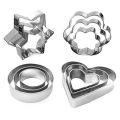 Geometric Cookie Cutters Set Stainless Steel Biscuit Molds Baking Tools