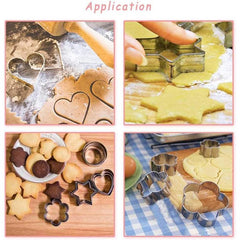 Geometric Cookie Cutters Set Stainless Steel Biscuit Molds Baking Tools