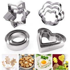 Geometric Cookie Cutters Set Stainless Steel Biscuit Molds Baking Tools