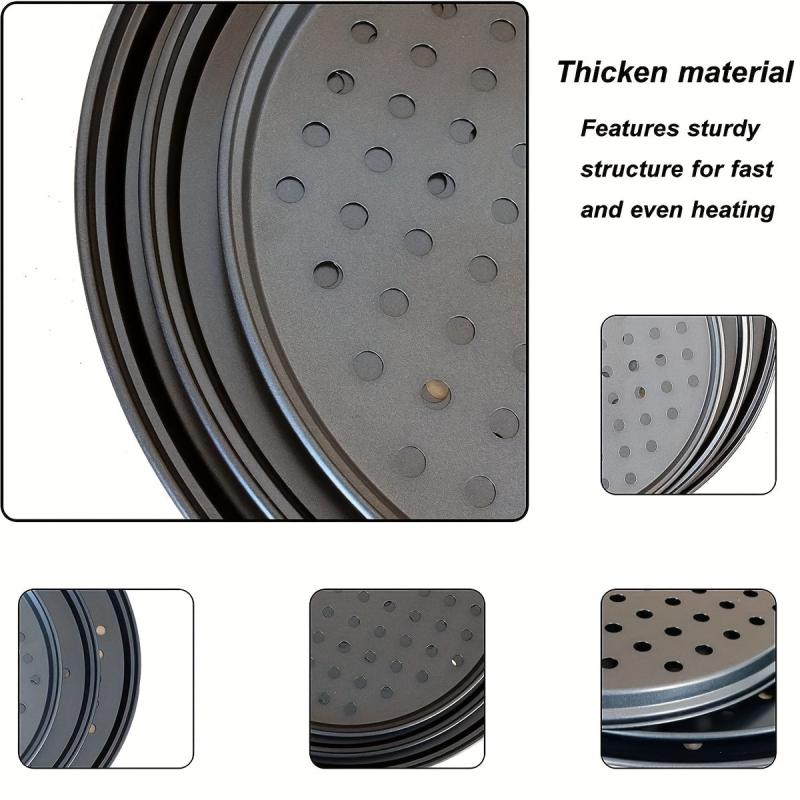 Baking Steel Pizza Pan With Holes Round Pizza Pan For Oven - 22.86 cm