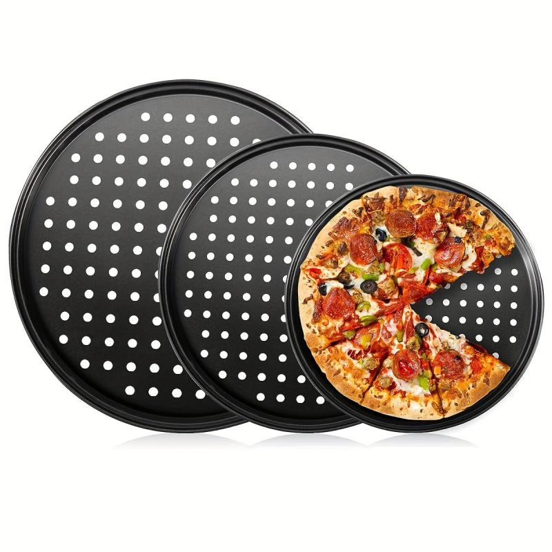Baking Steel Pizza Pan With Holes Round Pizza Pan For Oven - 22.86 cm