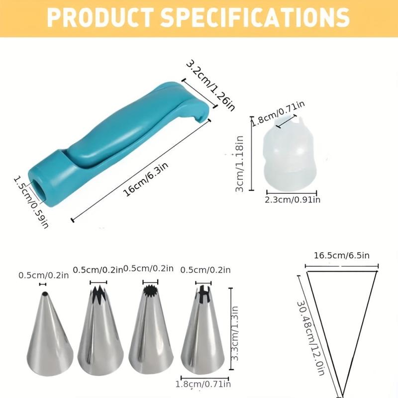 10pcs Cake Decorating Pen Tool Kit Icing Pipping Tips Pastry Bags Coupler Baking