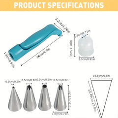 10pcs Cake Decorating Pen Tool Kit Icing Pipping Tips Pastry Bags Coupler Baking