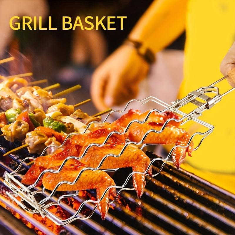 Stainless Steel Hot Dog Rack Barbecue Tongs Detachable Grilled Sausage Rack