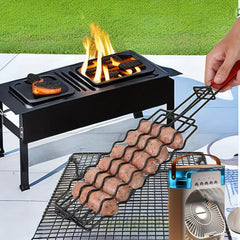 Stainless Steel Hot Dog Rack Barbecue Tongs Detachable Grilled Sausage Rack